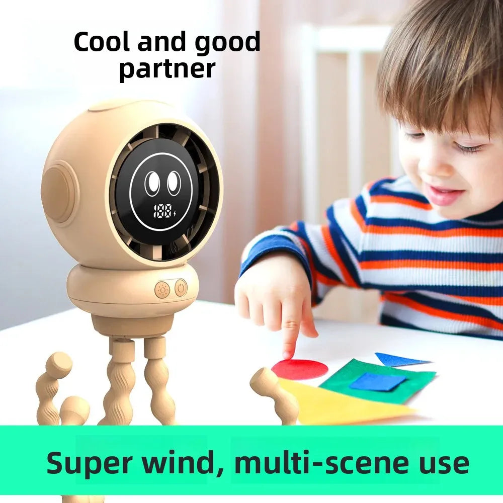 Cute Octopus USB Fan with Night Light | 10W Desktop & Stroller