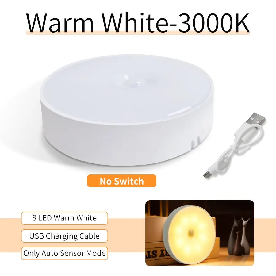 Rechargeable LED Motion Sensor Night Light | Cabinet & Closet Motion Sensor Night Light Oasis Select No Switch Warm