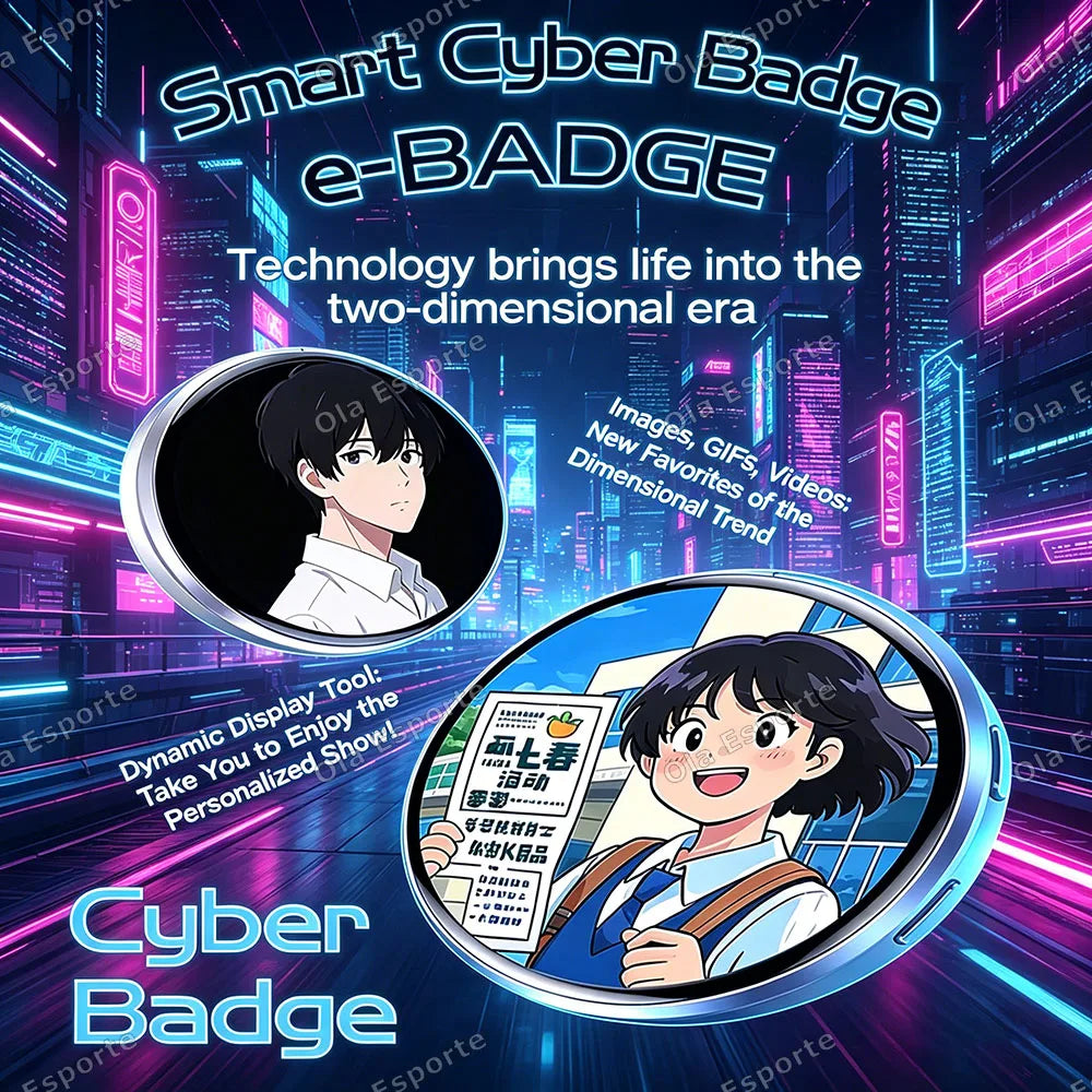 HD Smart E-Badge | GIF, Photo & Video Display | Otaku Gift