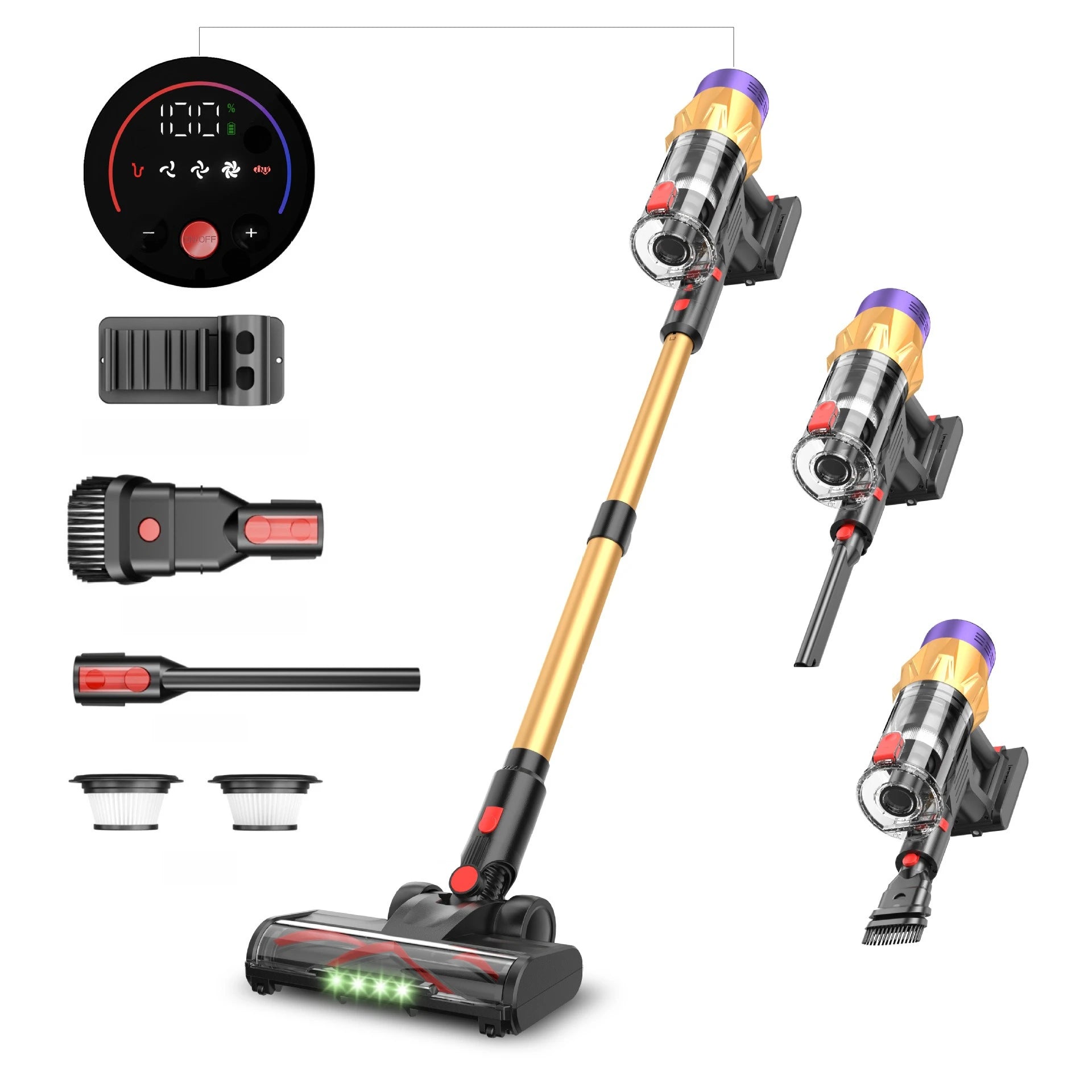 GUOHE 550W Cordless Handheld Vacuum – 35000Pa HEPA Pet Hair