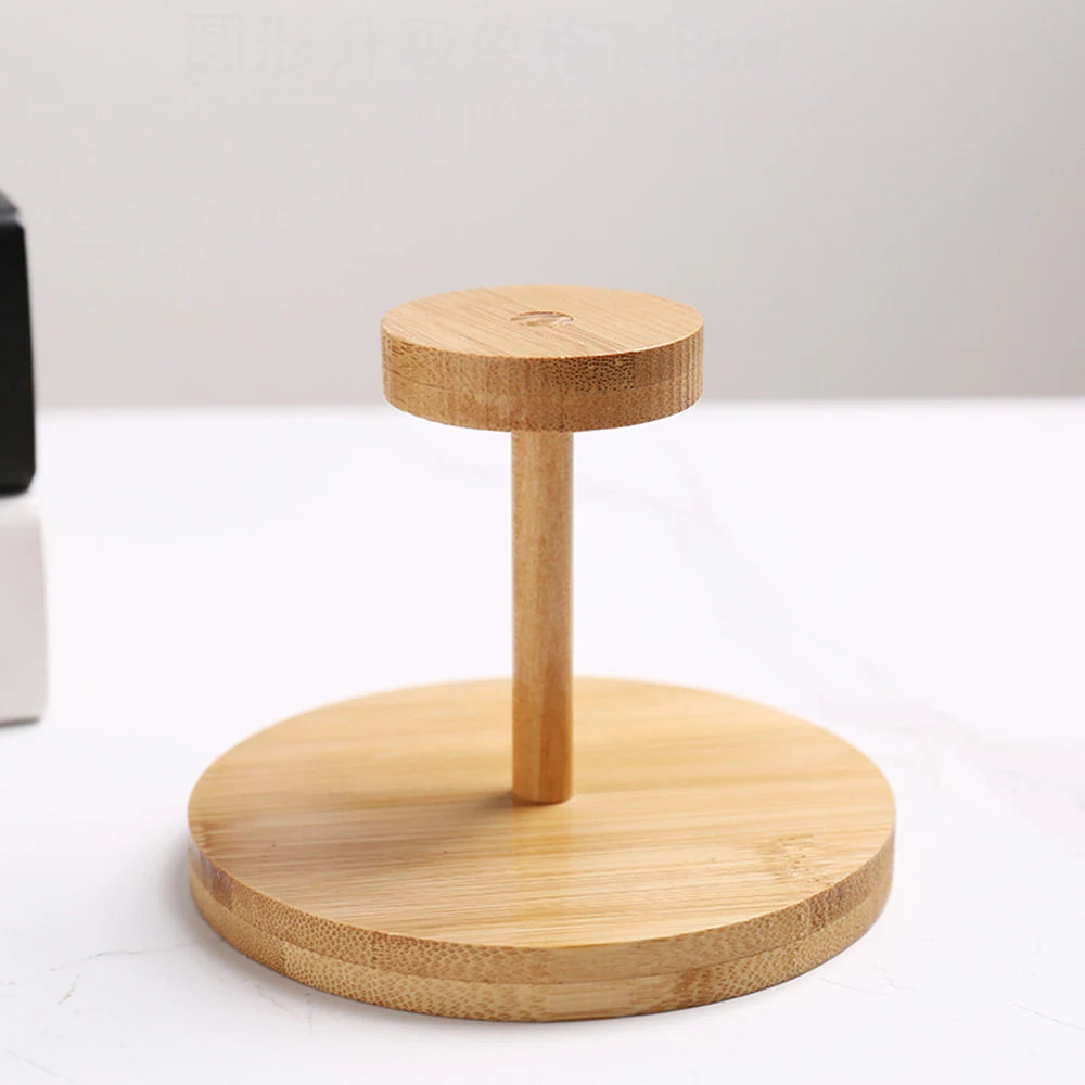 1pc Bamboo Wooden Cup Storage Rack Creative Round DIY Household Cup Holder For Disposable Paper Cup Counter Desktop Storage Rack Oasis Select Style 4