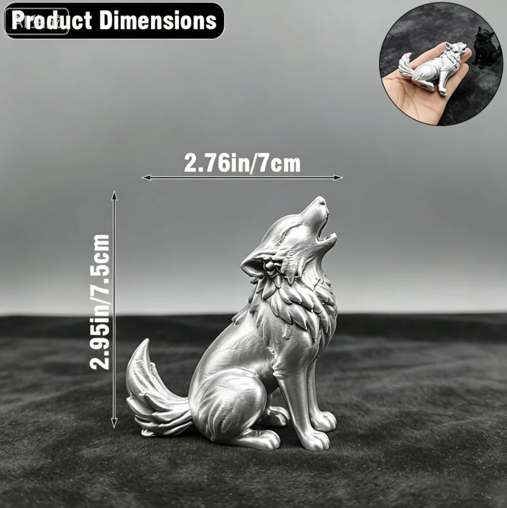 Howling Wolf Miniature Ornament Lonely Wild Wolf Statue Handicraft ForDIY Dioramas Wildlife Collectors Office Bedroom Decor Gift Oasis Select Howling Wolf 4 7.5x7x3.7cm