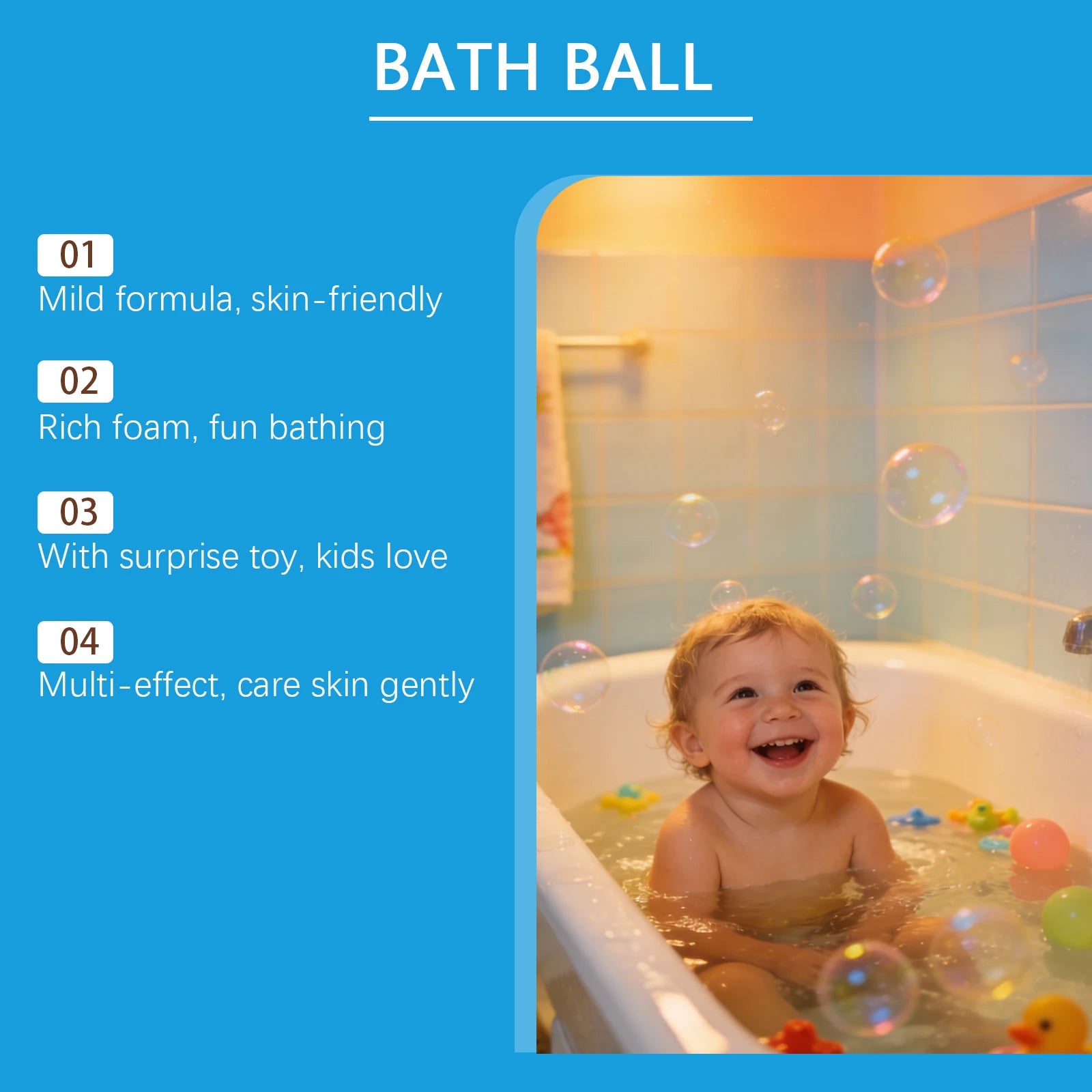 Oceaura Ocean Toy Bath Ball Deep Cleaning Moisturizing Refreshing Skin Stress Relief Play Bathtime Fun Holiday Gift For Kids Oasis Select