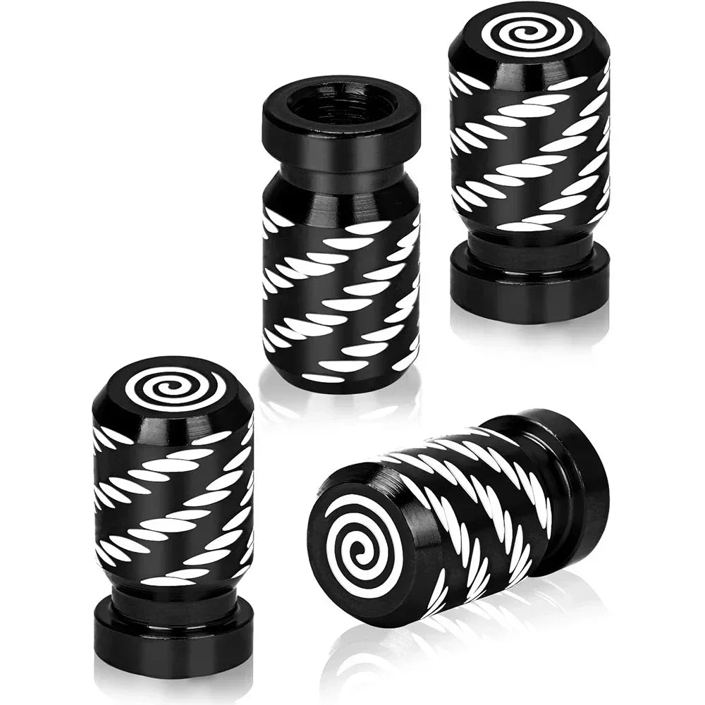 4Pcs Tire Valve Stem Cap Cover Metal Tire Air Caps Corrosion Resistant Leak-Proof Wheel Tyre Stem Covers for Car Motorcycle Bike Oasis Select black