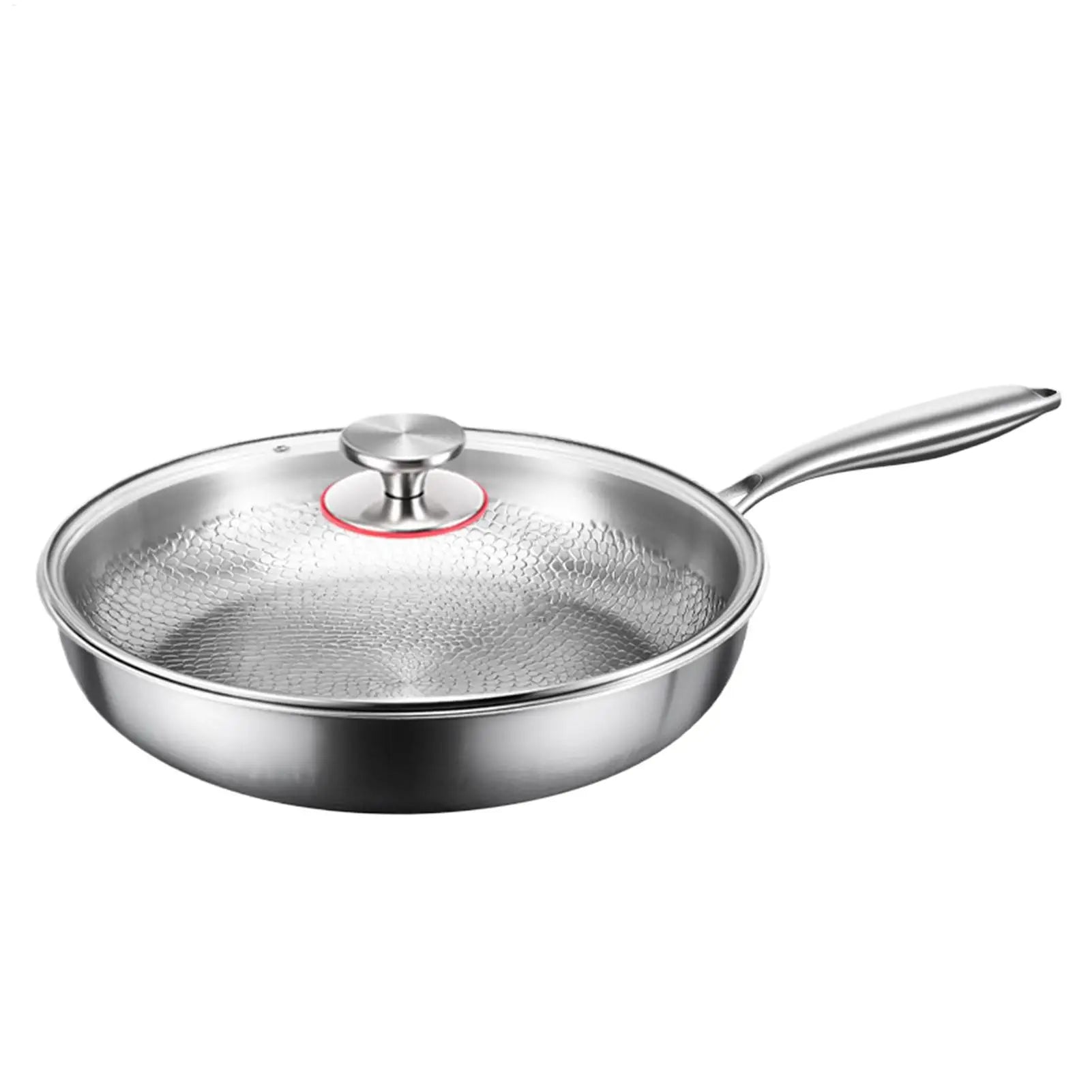 Frying Pan with Lid Titanium Pan Scratch-Resistant Skillet for Kitchen Outdoor Cooking Grilling Pancake Making Restaurant Oasis Select