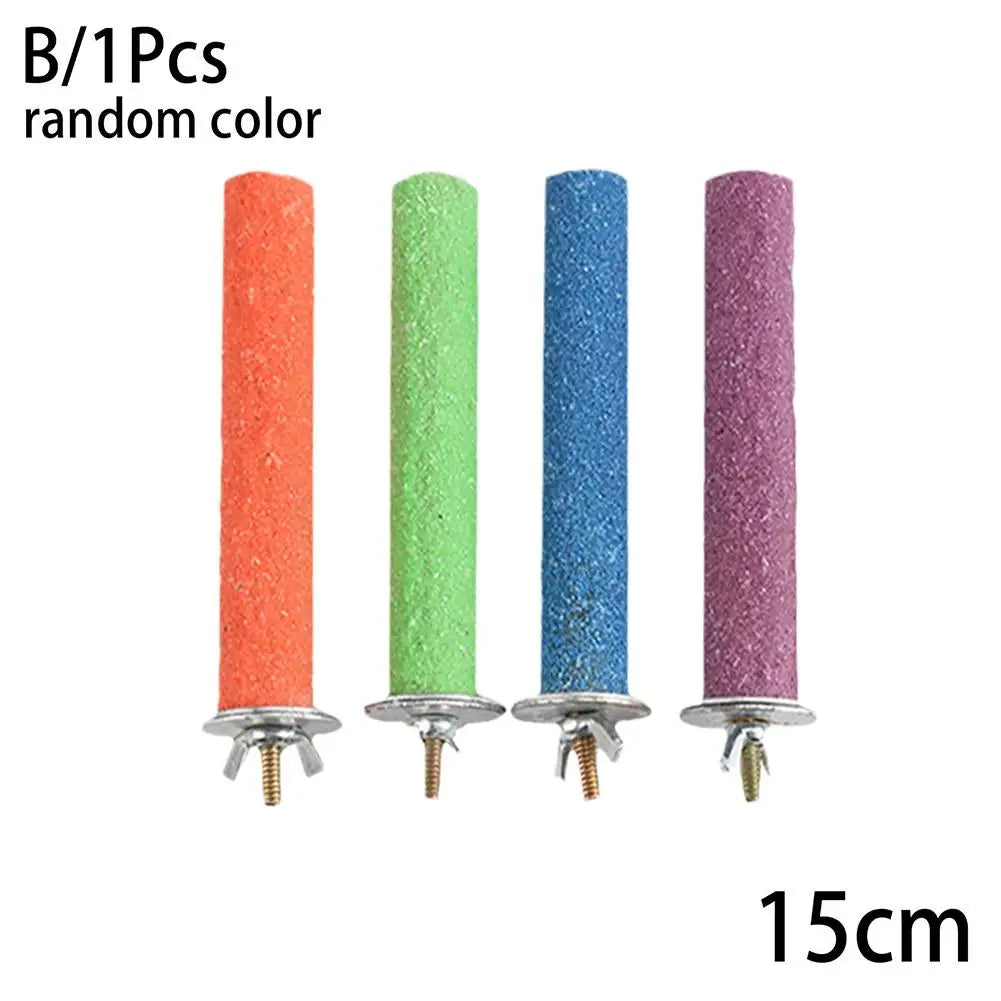 Parrot Claw Beak Grinding Bar Standing Stick Bird Perch Stand Toy Wood Parrot Paw Grinding Stick for Parakeet Cage Accessories Oasis Select 15cm Random Color