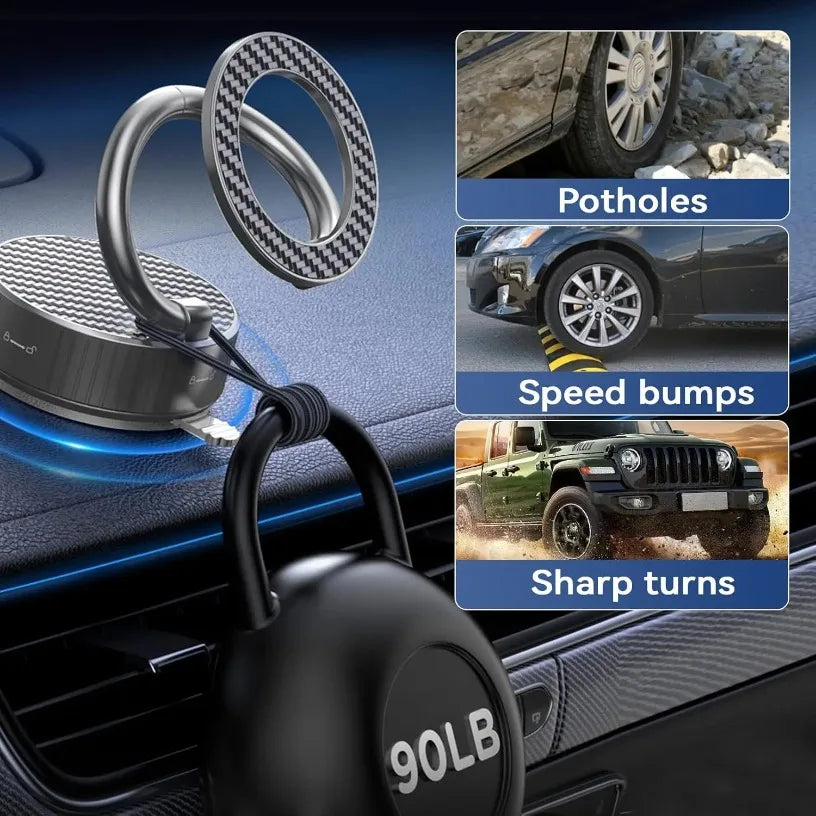 Foldable Magnetic Phone Car Holder Vacuum For Magsafe iPhone 17~12 Pro Max Samsung Car/Gym/Mirror/Shower Vacuum Suction Stand Oasis Select