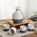 Japanese Snowflake White Wine Pot Glass Sake Set Hot Wine Pot Wine Cup Household Wine Heater Oasis Select 7 Piece Set