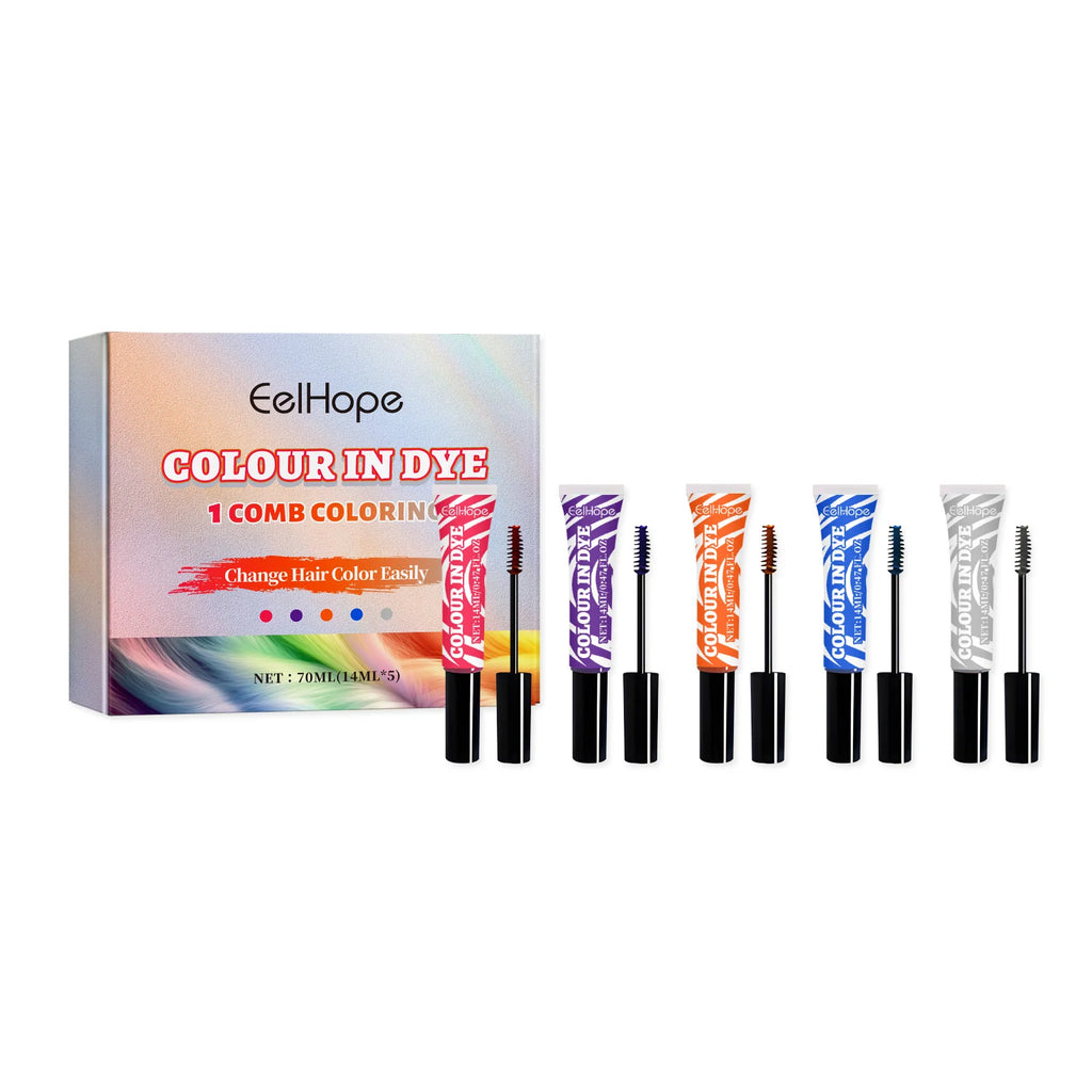 HOEGOA Temporary Hair Dye Set – 5 Vibrant Colors, Plant-Based Temporary Hair Dye Oasis Select B set