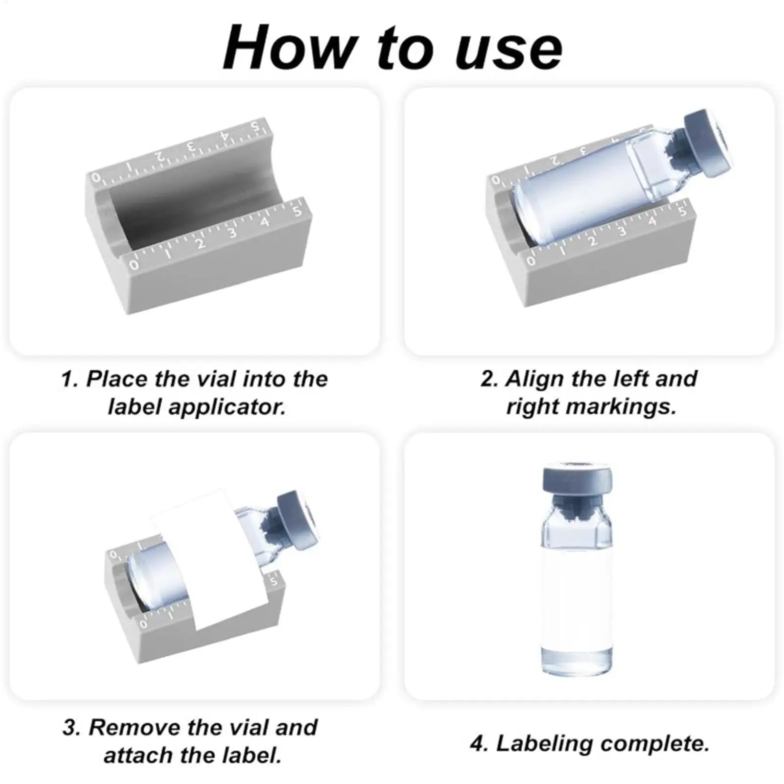 Vial Label Applicator 3ml/10ml Easy Alignment Precise Application Sticker Alignment Tool Time-Saving Reusable Labeling Tools Oasis Select