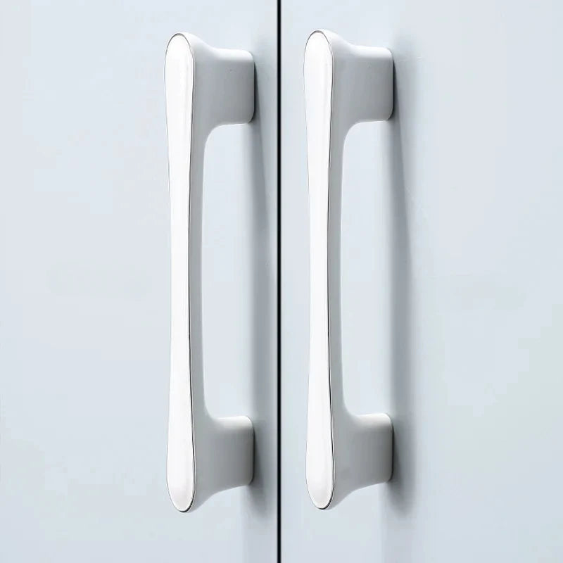 Aluminum Alloy Wardrobe Drawer Door Handles Kitchen Drawer Dresser Furniture Knobs Hardware Modern Simple White Cabinet Handle Oasis Select