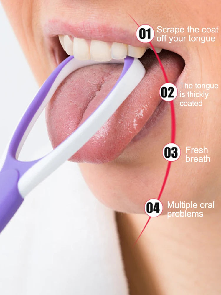 Tongue Scraper Tongue Cleaning Brush Care Plastic Tongue Scraper Travel Portable Freshen Breath Tongue Brush Cleaner for Oral Ca Oasis Select