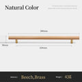 Nordic Walnut Wood Handle T Bar Drawer Knobs Cupboard Long Pulls Kitchen Cabinet Door Handle Furniture Decorate Pulls and Knob Oasis Select B10-224mm