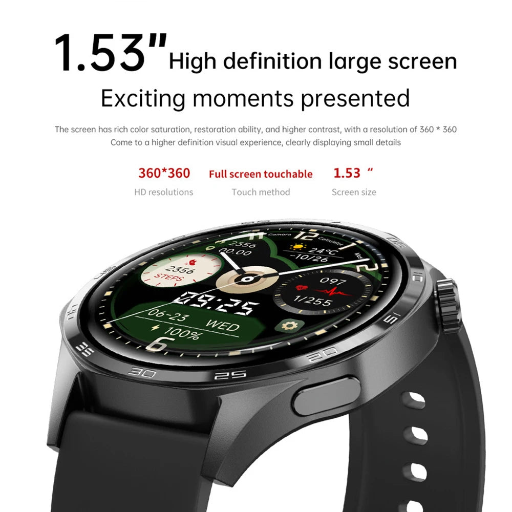 Men Round Smart Watch Sports Blue Tooth Call Health Watches Waterproof GPS Motion Trajectory Compass Voice Assistant Smartwatch Oasis Select