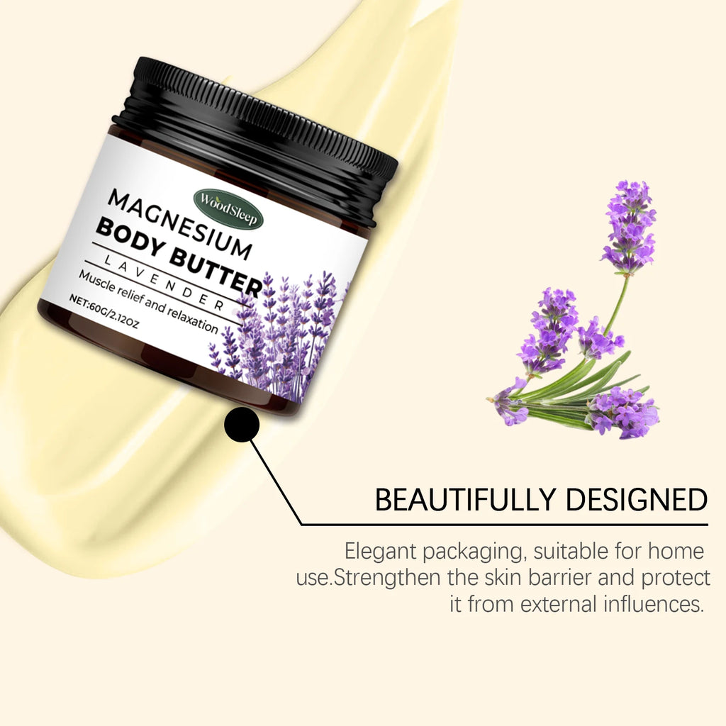 WOODSLEEP Magnesium Body Cream with Lavender – Muscle Relief Magnesium Body Cream Oasis Select