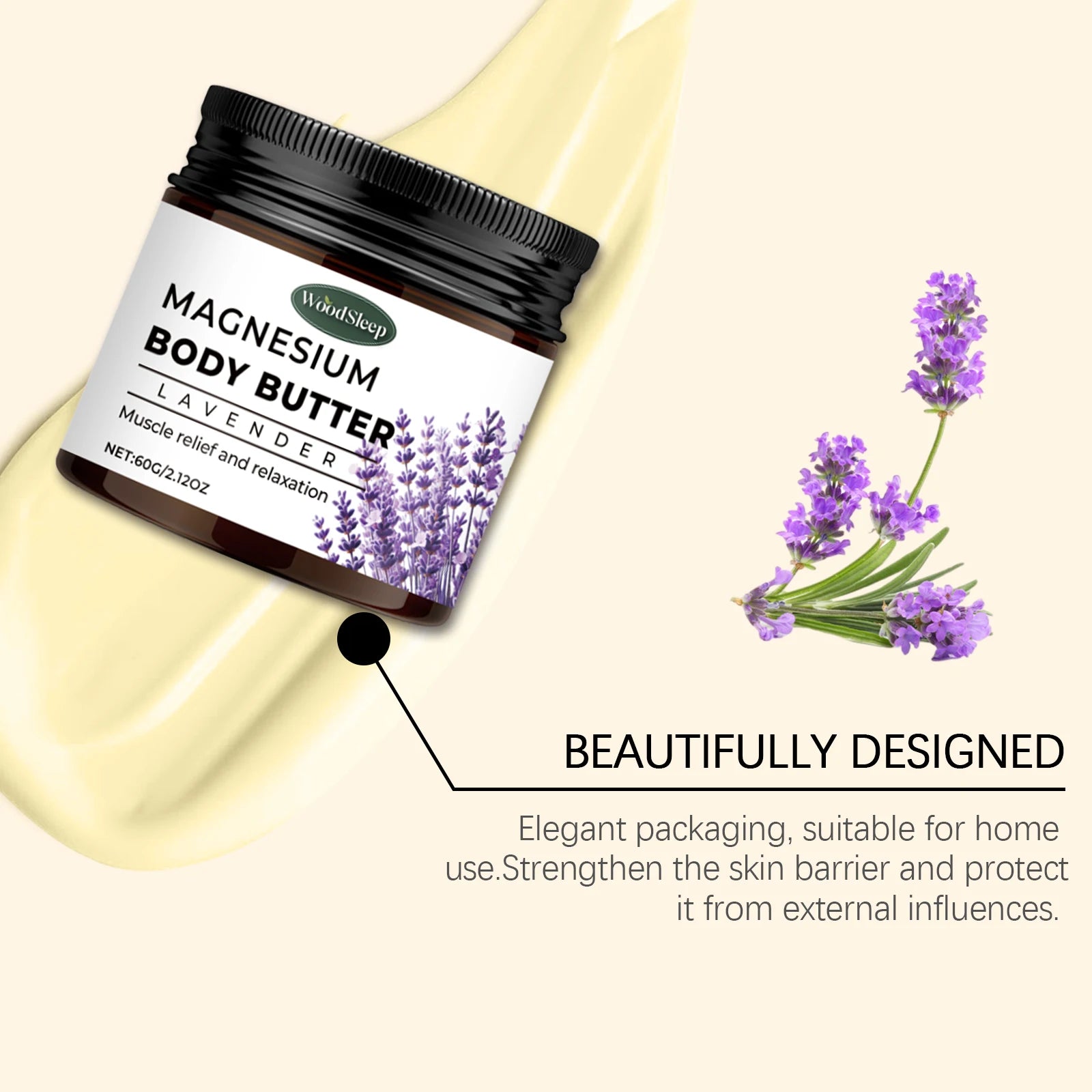 WOODSLEEP Magnesium Body Cream with Lavender – Muscle Relief Magnesium Body Cream Oasis Select