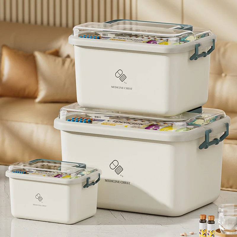 Large Portable Medicine Organizer Box Multifunctional First Aid Storage with Dividers for Pills/Drugs Household Medical Kit Oasis Select