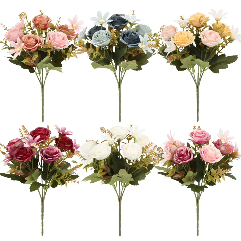 Silk Peony Hydrangea Artificial Flowers for Wedding Bouquet Home Decoration Fake Rose Plants Table Centerpiece Accessory Oasis Select