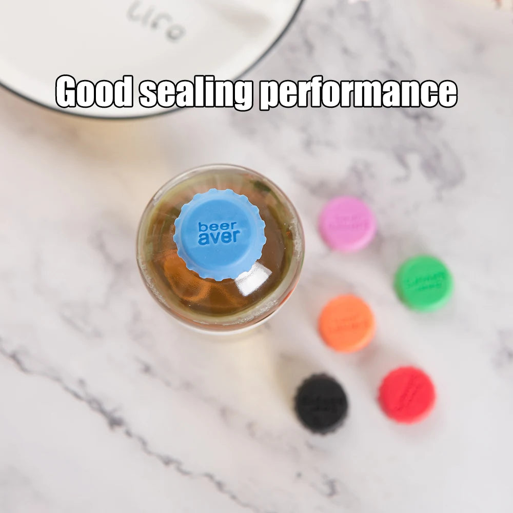 6-Pack Silicone Bottle Caps – Vacuum Seal Champagne & Beer