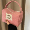 Women's Cosmetic Bags Plush Cute Summer Fashion Large Soft Comfortable Handbag With Handle Oasis Select Pink