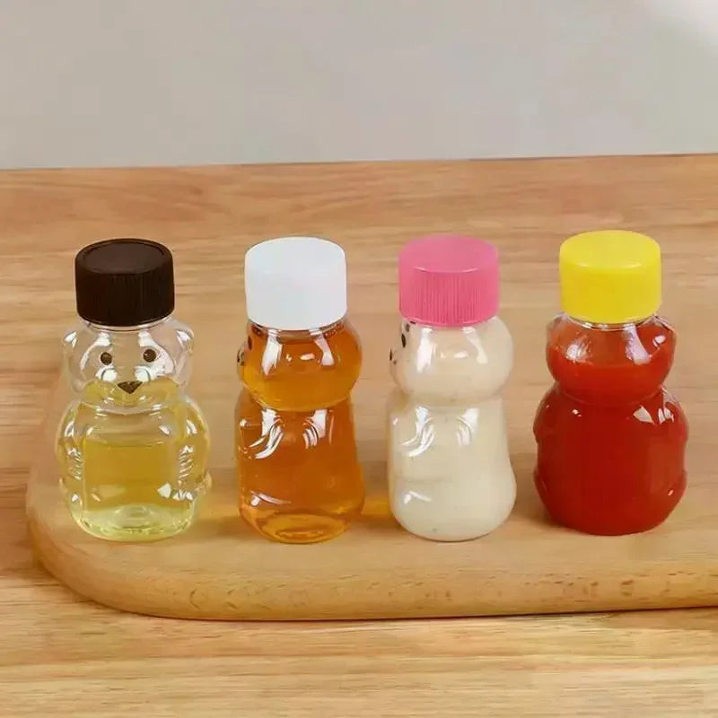 Mini Bear Squeeze Sauce Bottles | Portable Condiment Containers