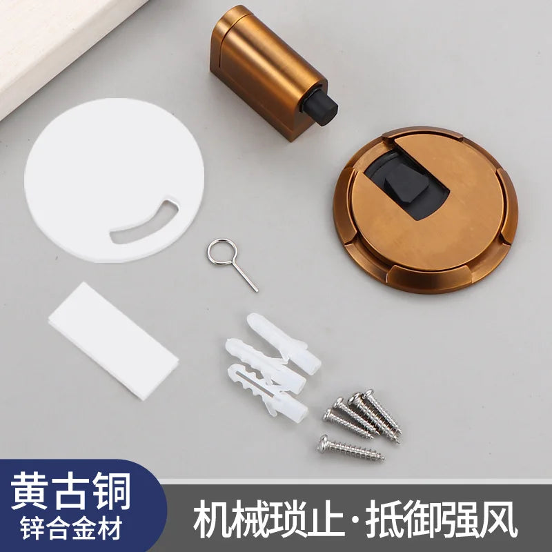 Door Stops Heavy Duty Magnetic Stopper Mechanical Door Stop Adjustable Door Holder Non-punch Sticker Furniture Hardware Oasis Select Yellow Bronze