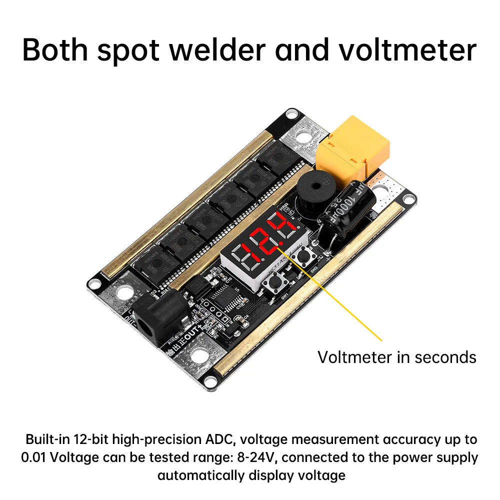 99 Gears DC12V Spot Welder Kit Digital Power Adjustable Spot Welding Pen Control Board Nickel Sheet For 18650 Lithium Battery Oasis Select