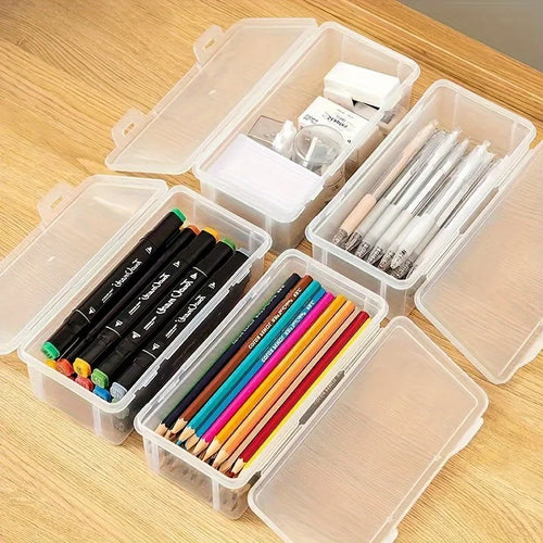 1/4pcs Large Clear Plastic Storage Boxes with Hinged Lids Ideal for Jewellery Ornaments Home Supplies and Office Organization Oasis Select