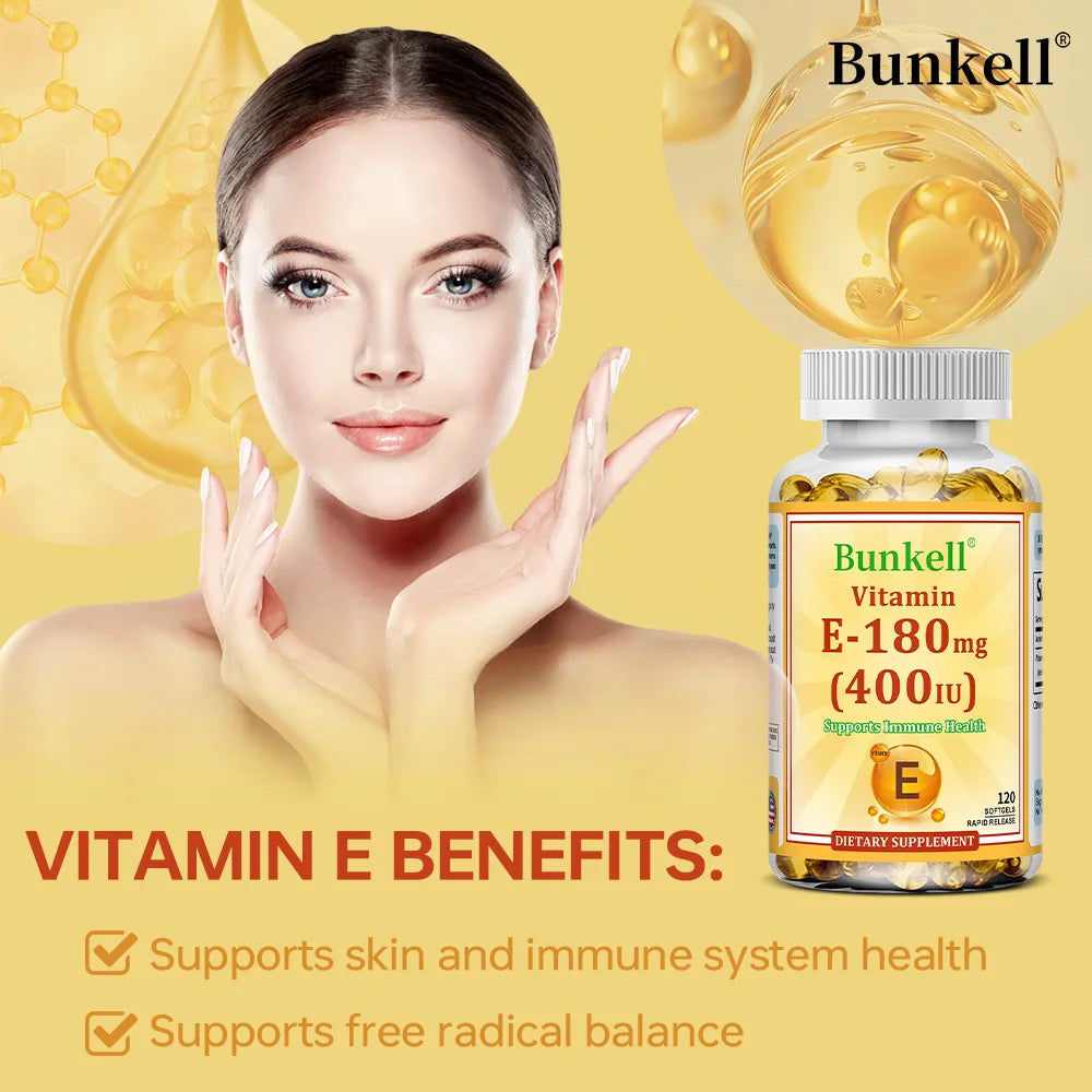 Vitamin E 400 IU Softgels – Antioxidant, Skin & Immune Support Vitamin E Supplement Oasis Select