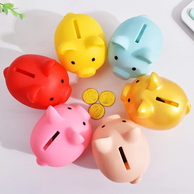 1pcs Shatterproof Golden Pig Coin Bank Rubber Piggy Bank Fortune Symbol for Kids Savings & Home Decoration Oasis Select