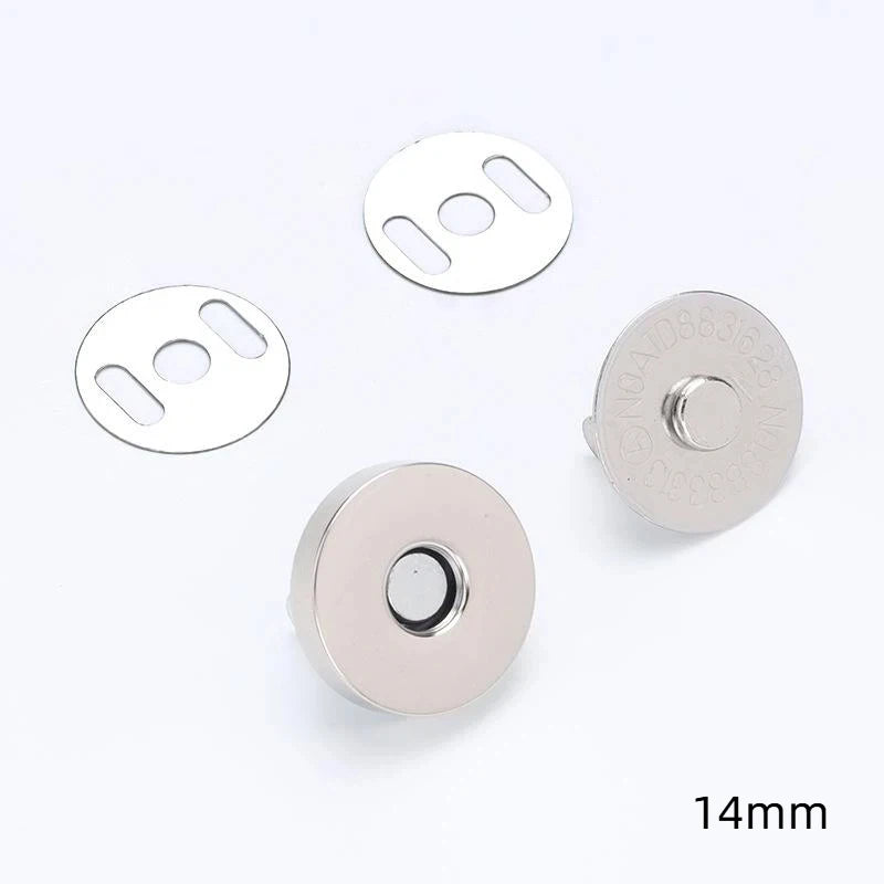 10-Pack Magnetic Snap Button Clasps for Bags & Leather 14/18mm Magnetic Snap Clasps Oasis Select 14mm Silver