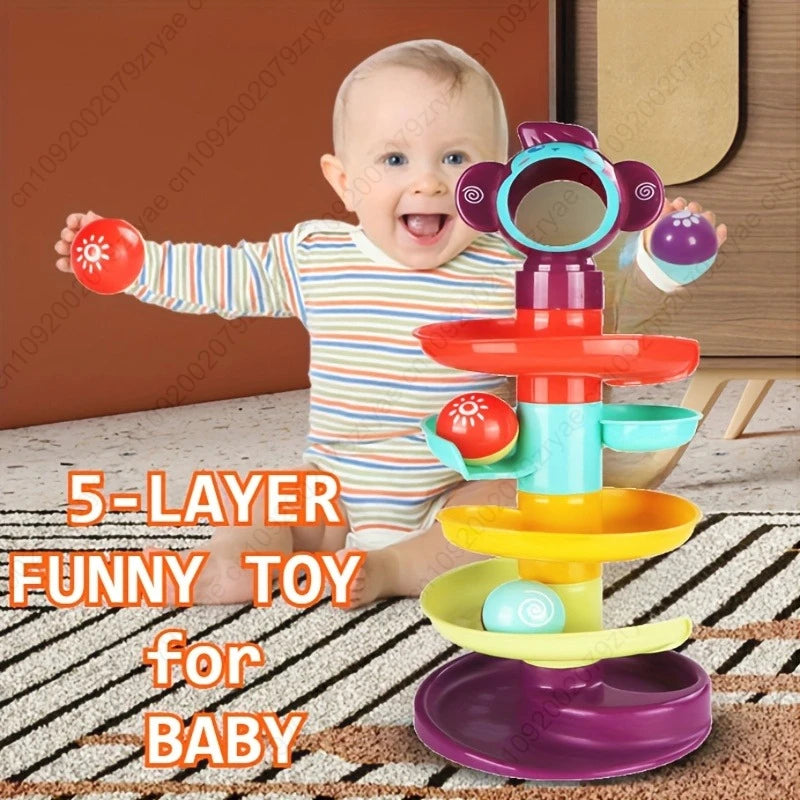 A Fun And Educational Ball Track Tower, a Rolling Ball Early Learning Toy, Spinning Balls,Great Gifts for Holidays And Birthdays Oasis Select