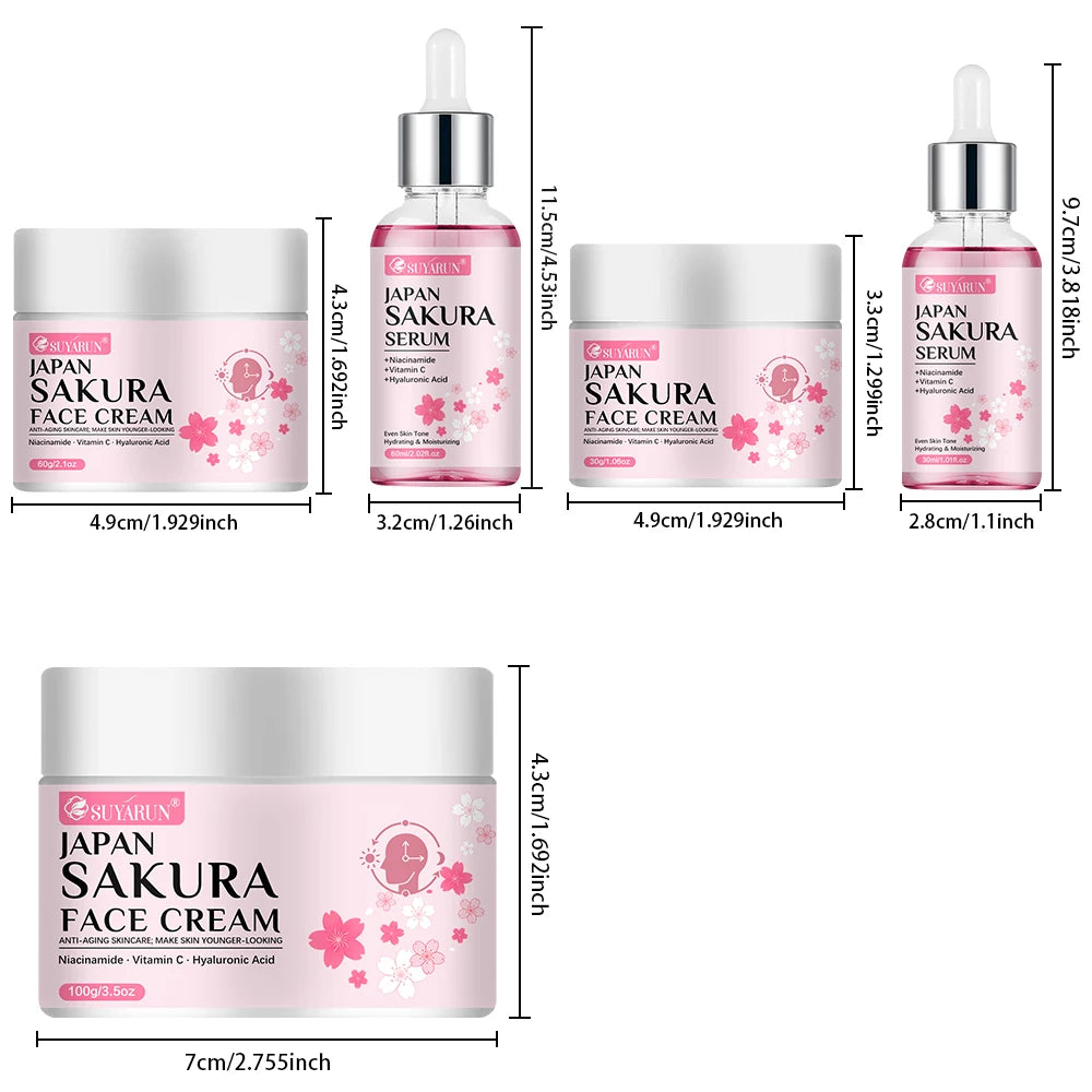Cherry Blossom Moisturizing Cream & Serum Skincare Set Skincare Gift Set Oasis Select