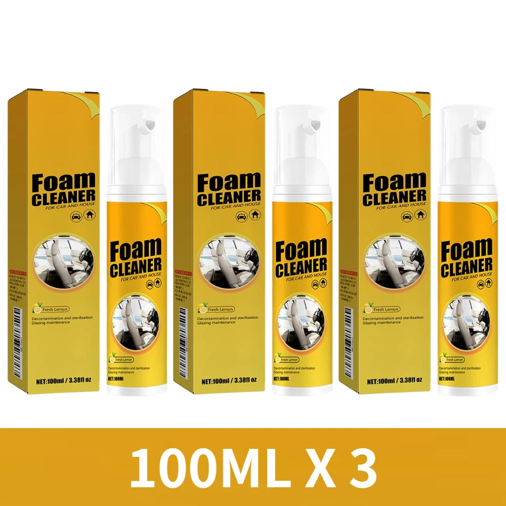 30-100ML Multifunctional Foam Cleaner For Car Interior Instrument Panel Seat Steering Wheel Stain Removal Foam Cleaner Spray Oasis Select 100ML X 3