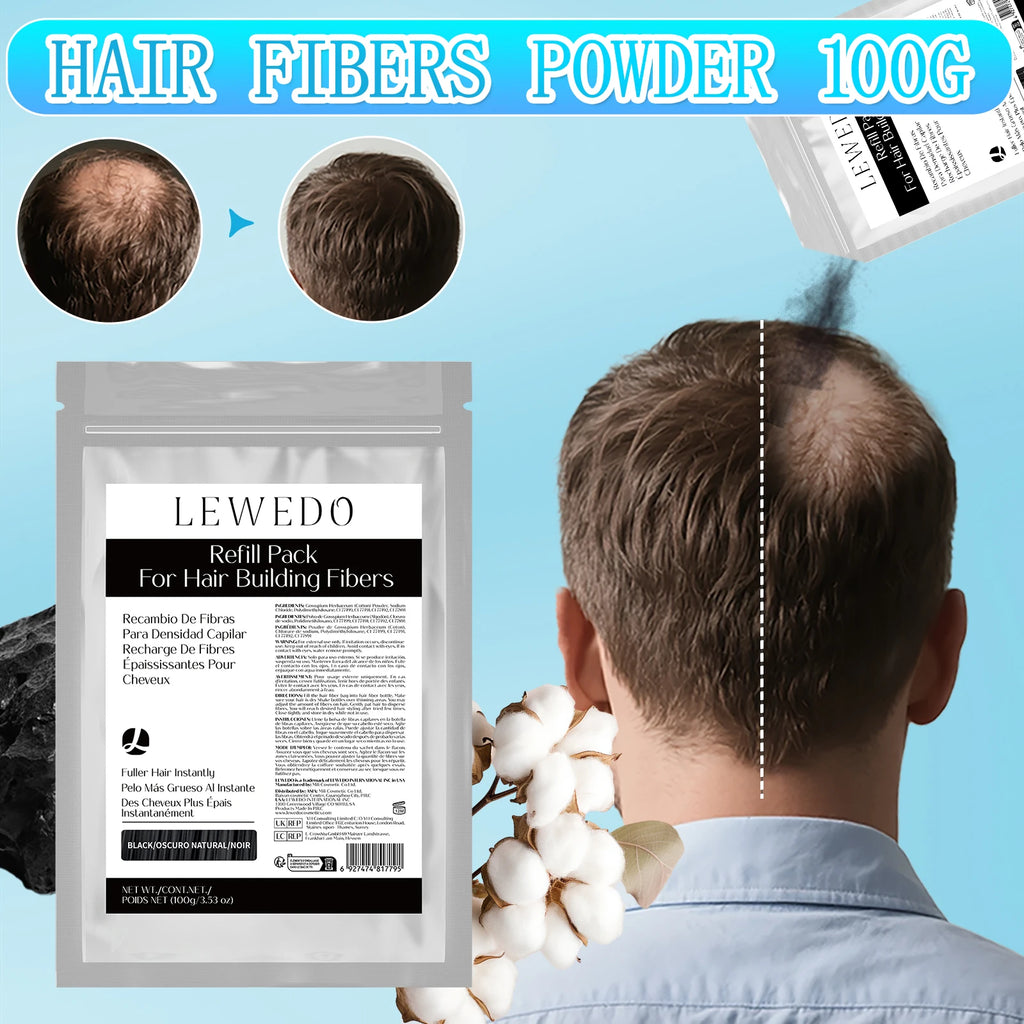 Lewedo Hair Building Fiber 100g – Keratin Thickening Powder