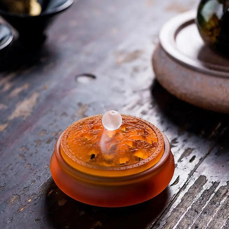 Glass Incense Burner Three-legged Glass Home Creative Incense Burner Decoration Antique Buddha Incense Burner Oasis Select