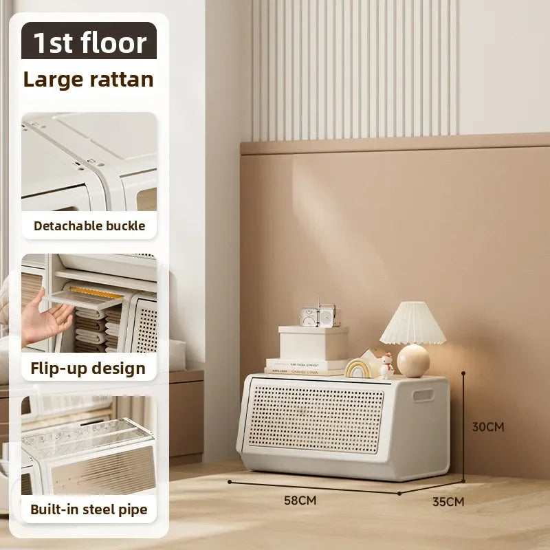 Oblique storage cabinet Children's toy storage rack Living room rack Bedroom finishing locker Multi-layer combination cabinet Oasis Select 58CM-1 Pack