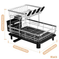 Kitchen Shelf Stainless Steel Dish Drain Rack Sink Side Storage Rack Cutlery Rack Drain Basket Oasis Select Black color box