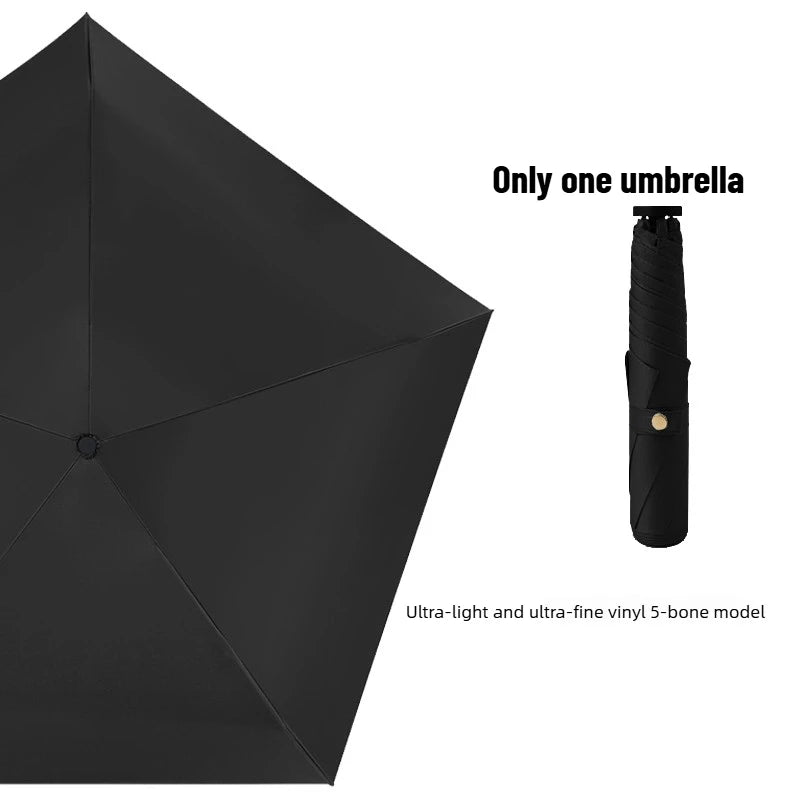 Ultra-light Ultra-fine Carbon Fiber Umbrella Black Sunscreen Sun Rain
