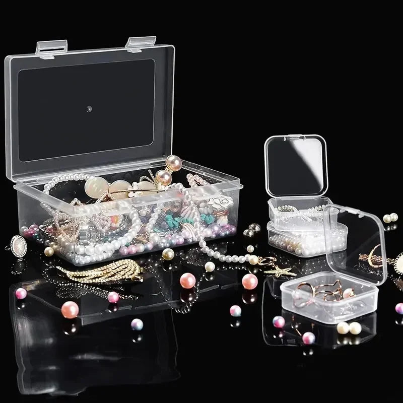 Transparent Plastic Box, Packaging Box, Female Jewelry Portable Handheld Diy Handmade Material Desktop Storage Set Box Oasis Select
