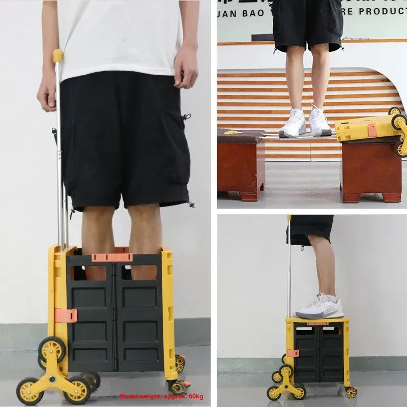 Outdoor folding shopping cart, small pull cart, shopping cart, climbing cart, home shopping storage cart Oasis Select