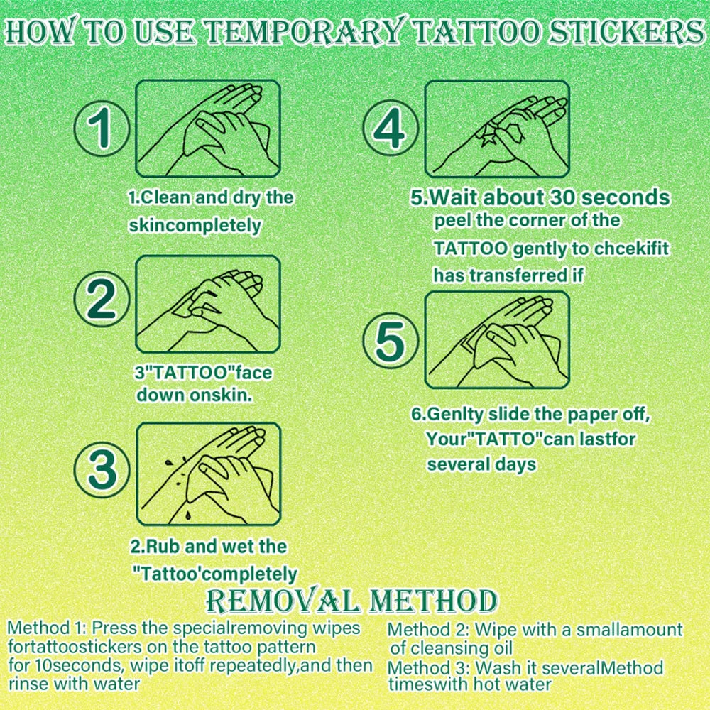 54-Piece Kids Temporary Tattoo Stickers – Cartoon Fun Designs