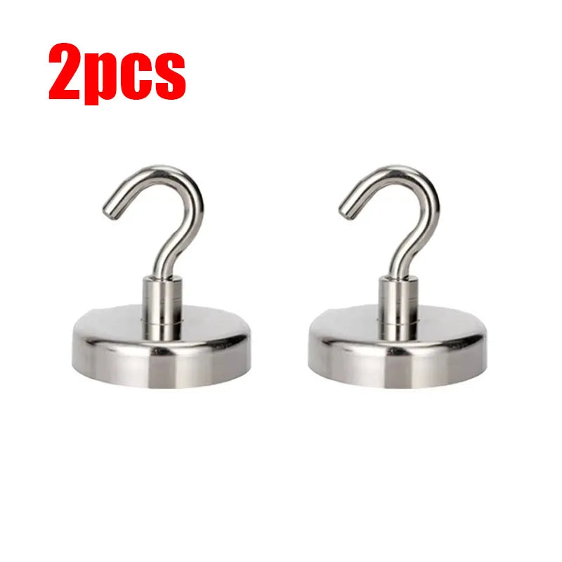 1/2/3/4/5/6Pcs Pcs Super Strong Powerful Magnetic Hooks Ring Metal Magnet With Curved Hook Hanger For Hanging,Fridge,Wall,Key Oasis Select 2pcs 16mm
