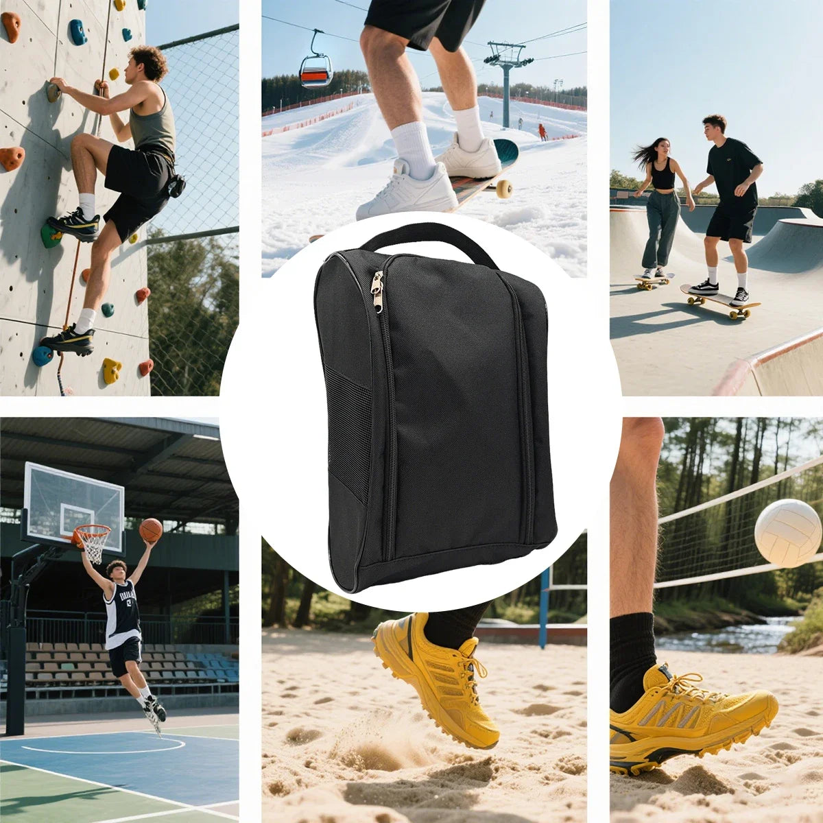 Golf Shoe Bag Oxford Cloth Shoe Bag Breathable Handbag Dustproof Football Tennis Shoe Bag, Travel Business Shoe Storage Bag Oasis Select