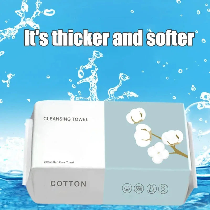 1 Pack of 100pcs Disposable Face Towels, Soft Makeup Remover Wipes, Travel Facial Cleansing Cotton Rounds, Dry & Wet Use Oasis Select