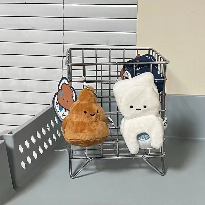 Cute Poo Shaped Mini Plush Pendant Funny Expression Bag Charm Novelty Stress Relief Key Hanging Ornament Joke Gift Oasis Select