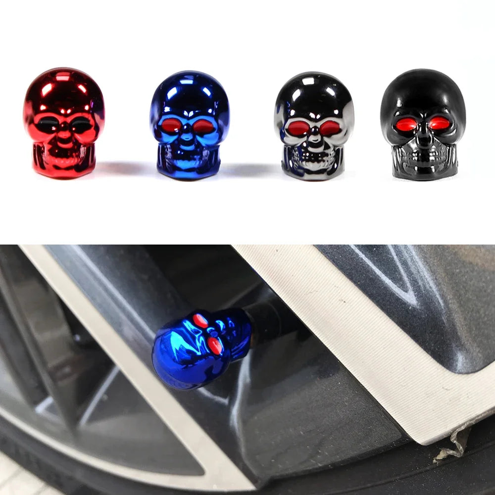 Skull Valve Caps ABS Car Wheel Plugs For Alloy Wheels Tire Valve Cap Auto Valve Cover For Cars Motorcycles Bikes Oasis Select