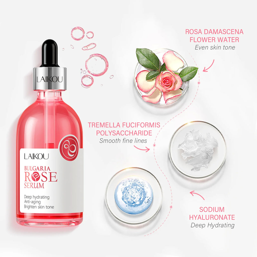 LAIKOU Sakura Rose Face Serum – Brightening & Moisturizing 100ml Face Serum Oasis Select