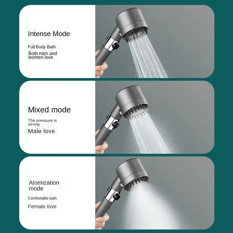 High-pressure Shower Head 3-mode Adjustable Spray with Massage Brush Filter Rain Shower Faucet Bathroom Accessories Oasis Select