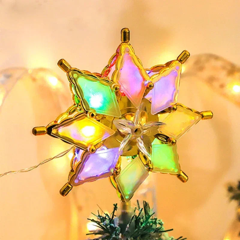 LED Christmas Decorative Lamp Star Lantern Christmas Tree Topper Gold Star Tree Topper Christmas Tree Overhead Light Oasis Select RGB